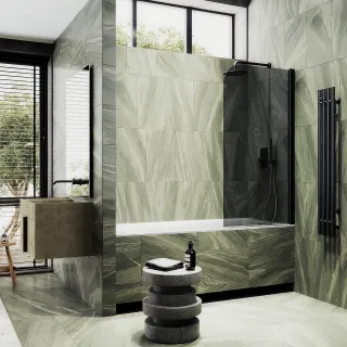 Шторка на ванну MaybahGlass MGV-608-6 50см чёрный